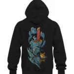 Elemental Sword Embroidered Black Hoodie