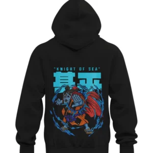 Black hoodie with Jinbe “Knight of Sea” embroidery from One Piece
