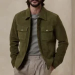 High Quality Green Mens Suede Jacket