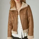 Faux Suede Jacket With Sherpa Lining