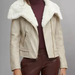 Womens-Cream-Leather-Big-Collared-Jacket