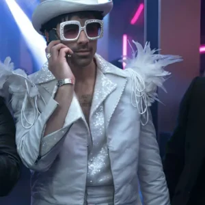 Joe Jonas A Very Jonas Christmas White Leather Jacket