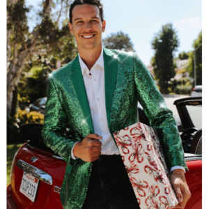 Christmas Green Sequin All Over Blazer