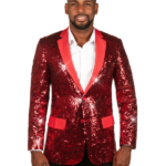 Christmas Red Sequin All Over Blazer