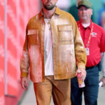 Travis Kelce Commanders V Chiefs 2025 Orange Denim Jacket